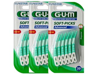 Gum Soft Picks Advanced Regular - 3 X 30 Stuks - Ragers - Voordeelverpakking