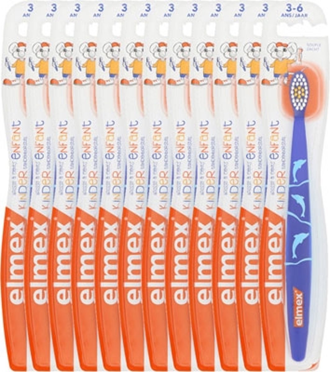 Elmex Kindertandenborstel (3-6 Jaar) - 12 Stuks - Voordeelverpakking