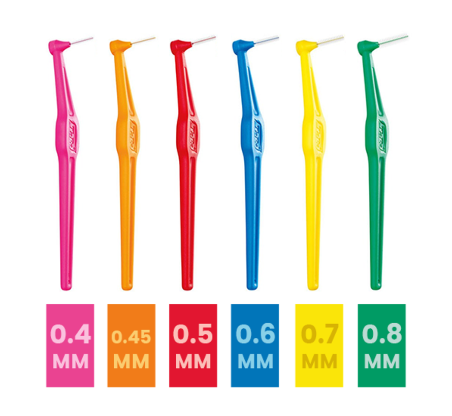 Tanden Ragger Tepe Angle Tandenragers 0.8 mm Groen - 6 stuks NU ** 3,99 - Kiesrijk