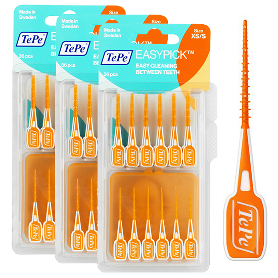 TePe ragers Easypick Xs/S Oranje - 108 Stuks - Voordeelverpakking