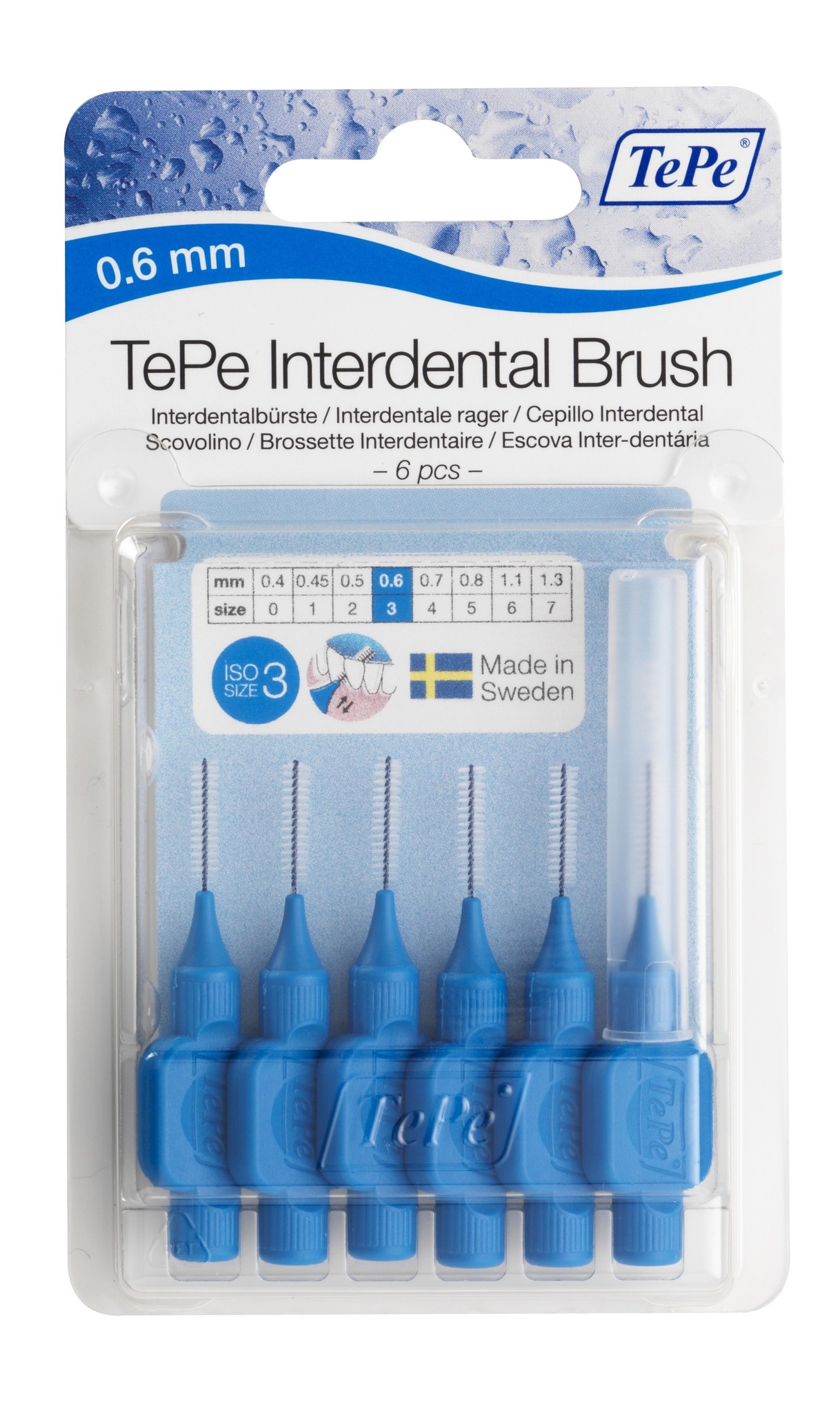 Tepe Interdentale Rager Origineel 0.6 mm Blauw - 6 stuks - Copy