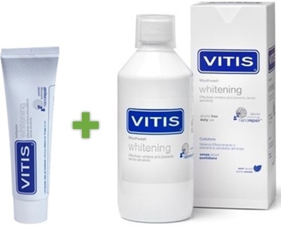 Vitis Whitening Mondspoelmiddel + tandpasta