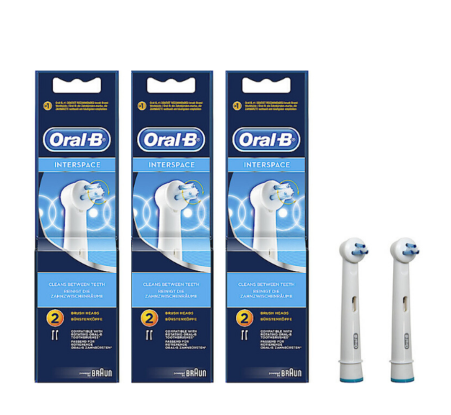 Oral-B Opzetborstels Interspace - 3 x 2 Stuks - Voordeelverpakking