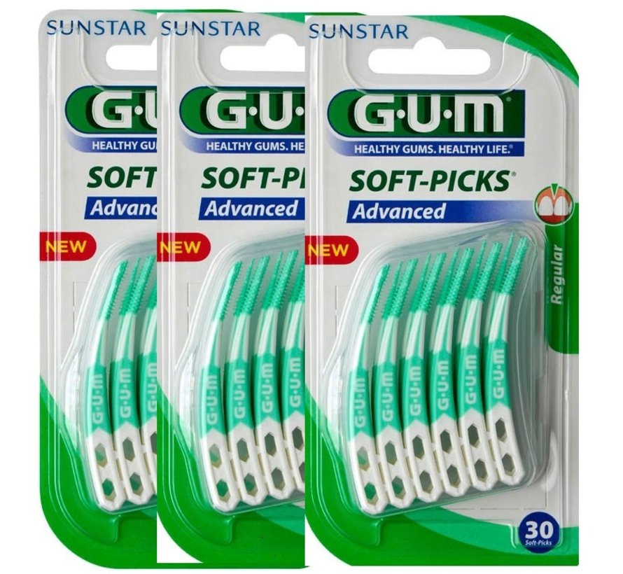 Gum Soft Picks Advanced Regular - 3 X 30 Stuks - Ragers - Voordeelverpakking  - Copy