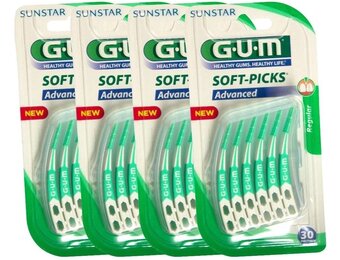 Gum Soft Picks Advanced Regular - 4 X 30 Stuks - Ragers - Voordeelverpakking