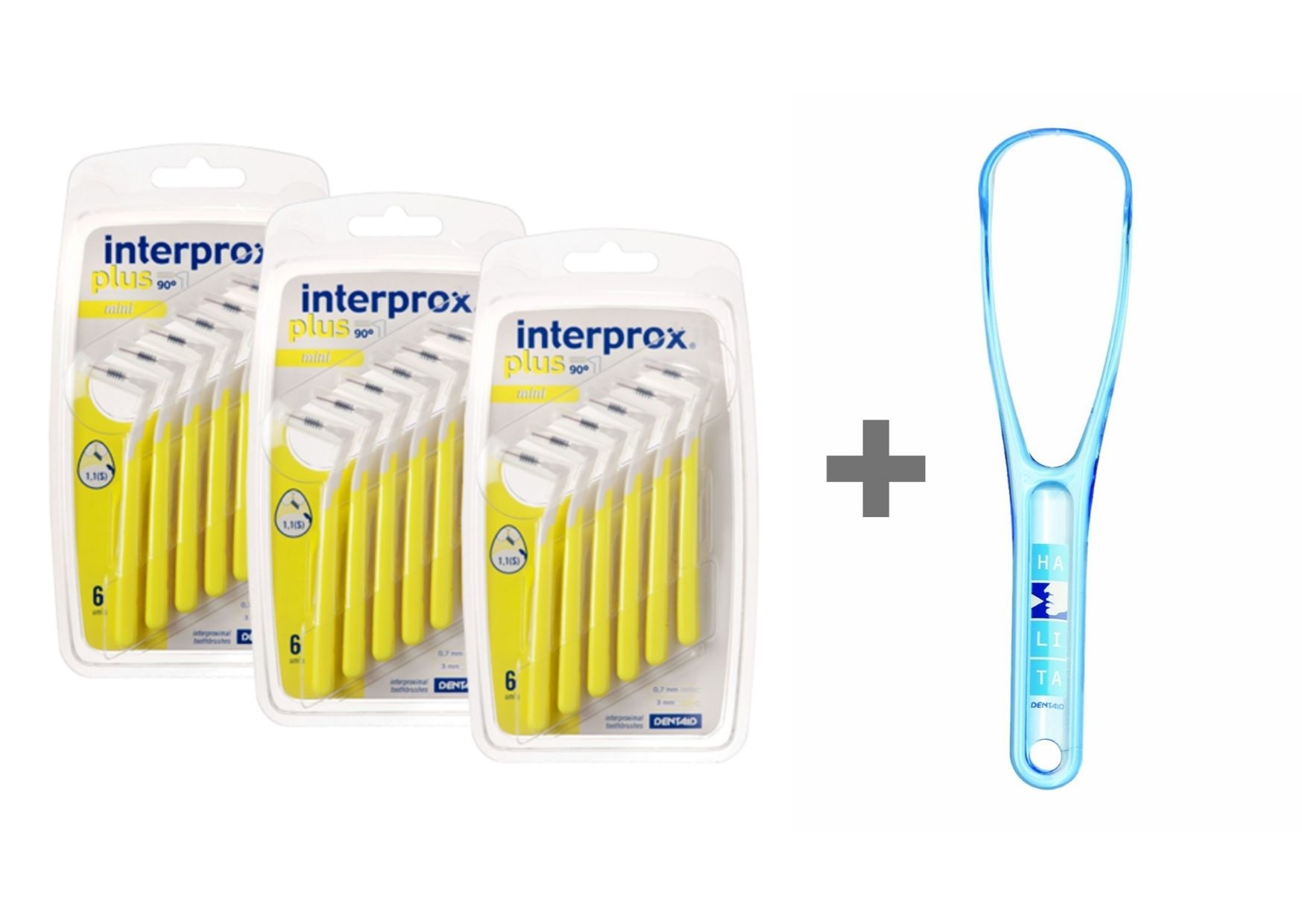 Interprox Plus Mini Geel 3x6 stuks + halita tongreiniger