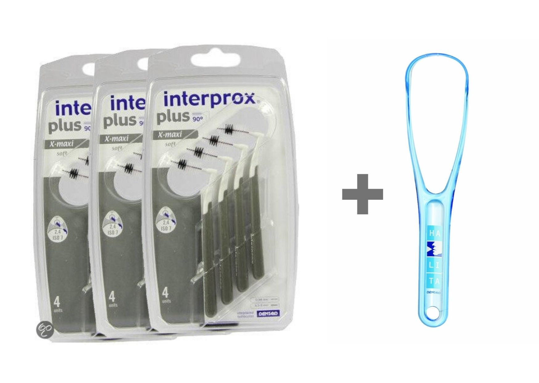 Interprox Plus X-Maxi Grijs 3x6 stuks + halita tongreiniger