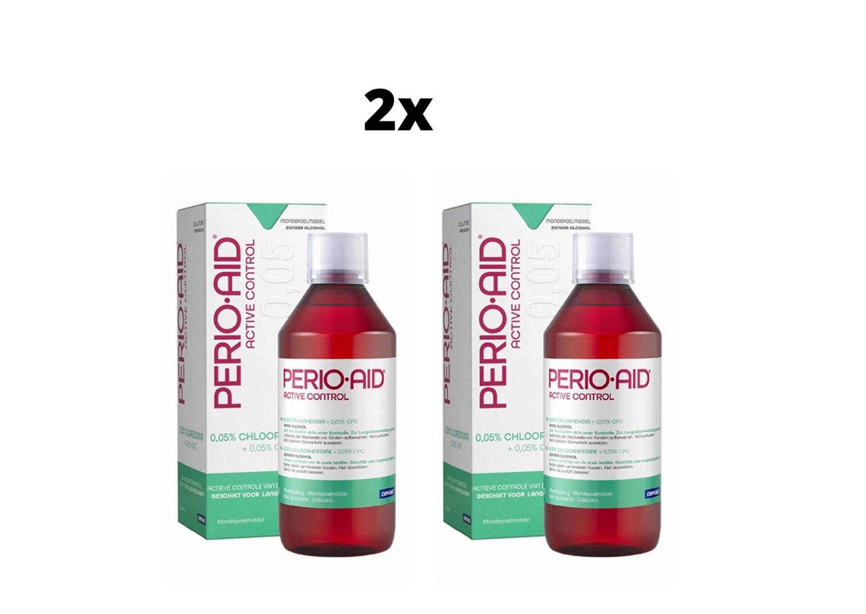 2x Perio-Aid Active Control 0,05% Mondspoelmiddel