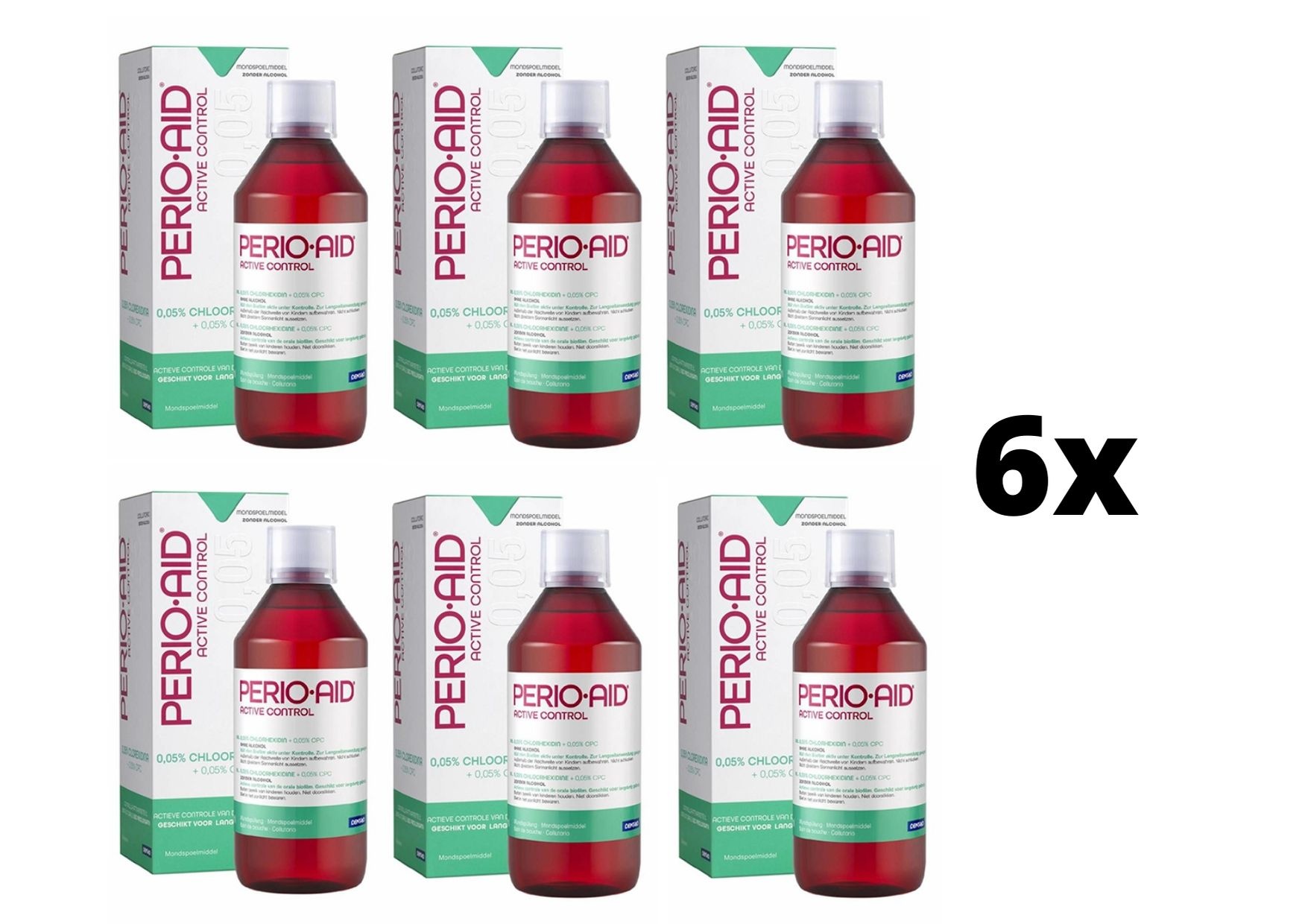 6x Perio-Aid Active Control 0,05% Mondspoelmiddel