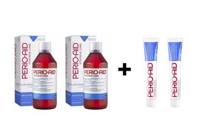 2x Perio-Aid Intensive Care Mondspoelmiddel 0,12% + 2x Perio Aid Tandpasta