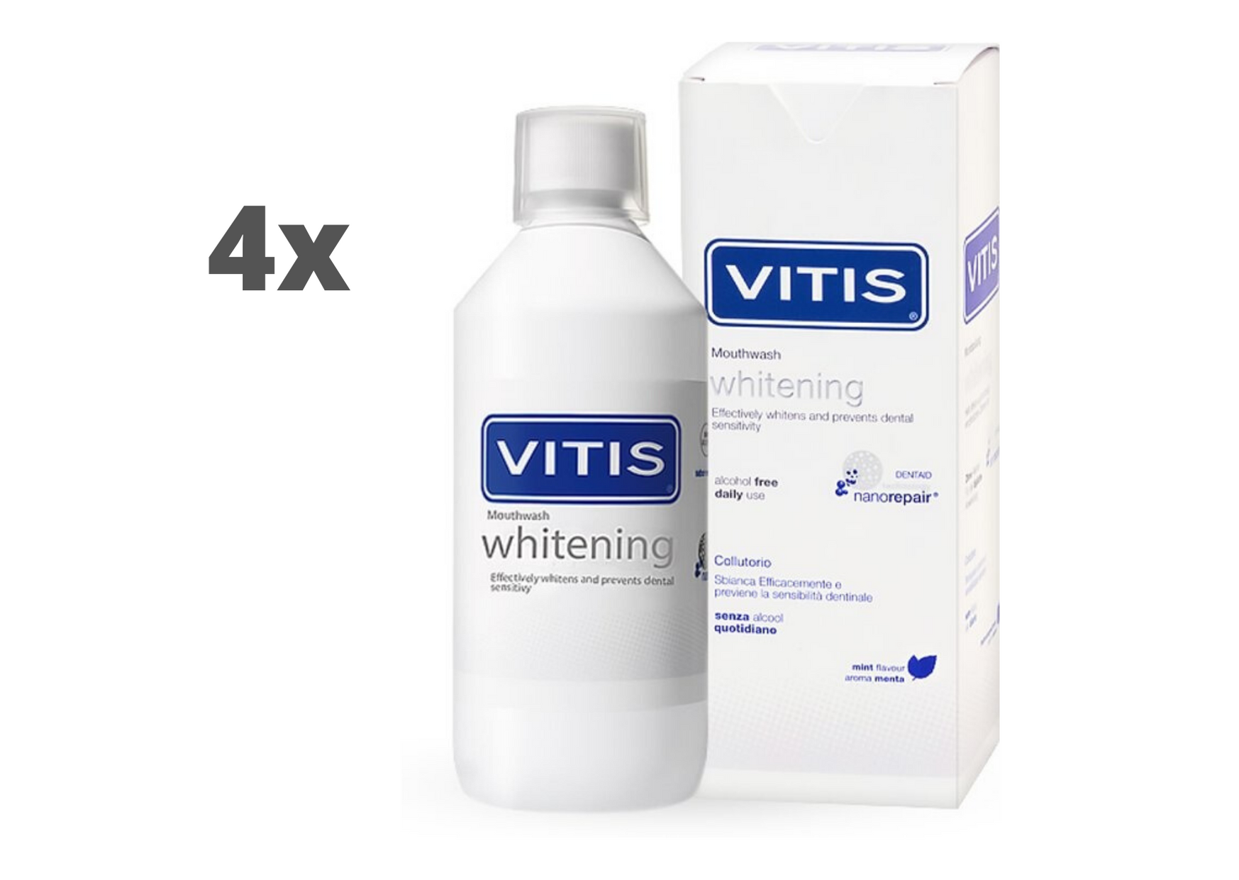 4x Vitis Whitening Mondspoelmiddel