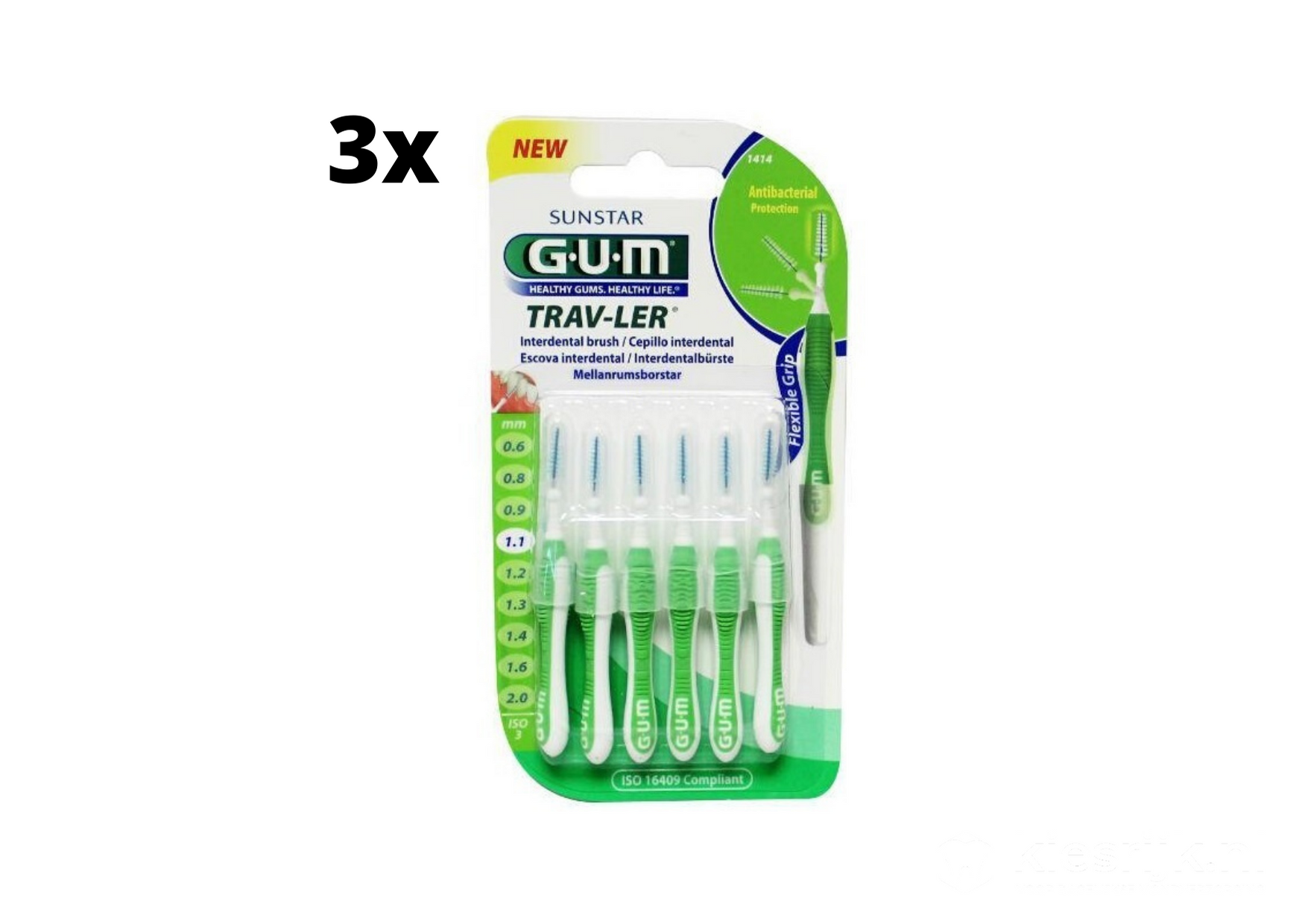 3x Gum Travler Ragers - 1.1mm Groen