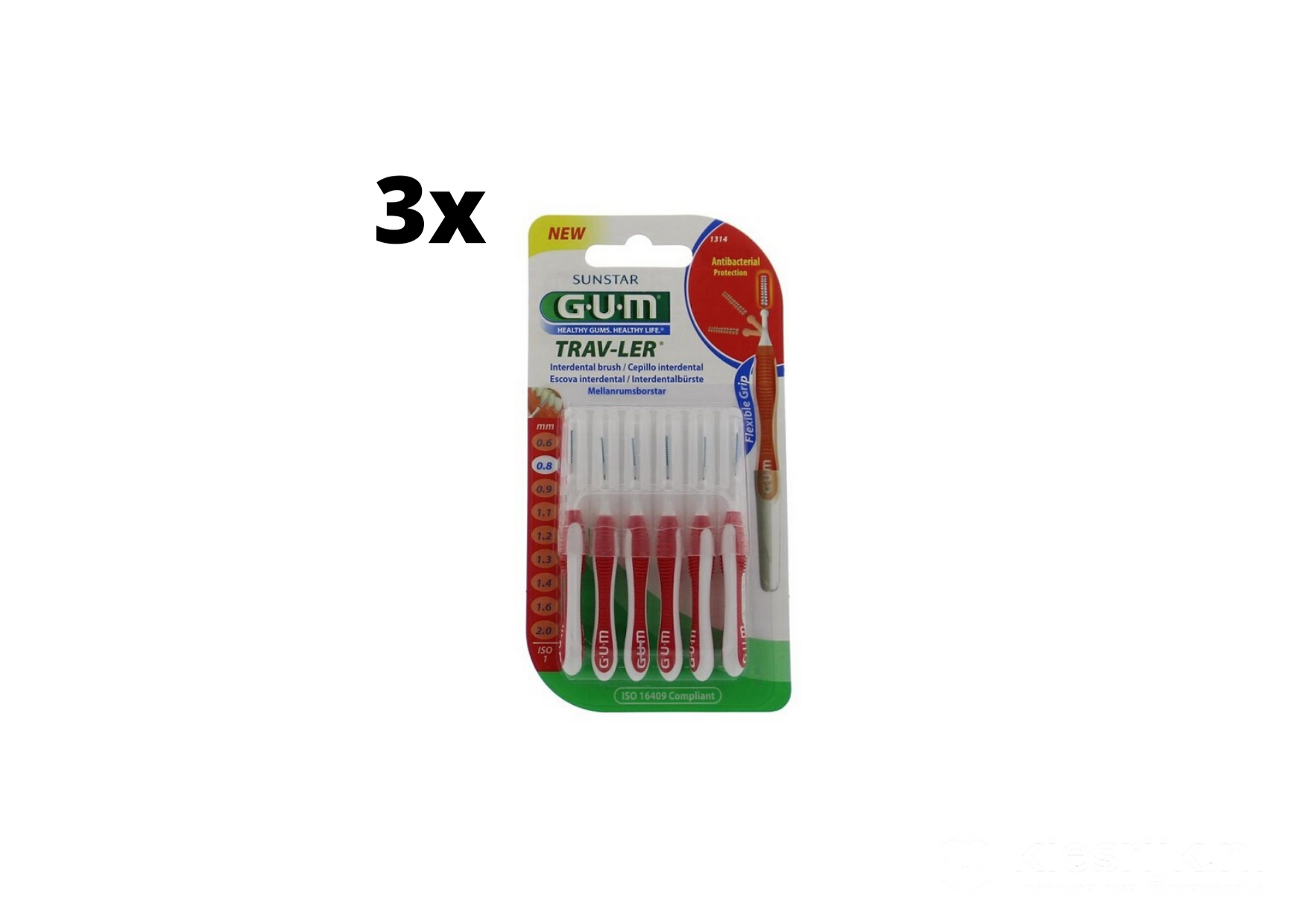 3x Gum Travler Ragers - 0.8mm Rood