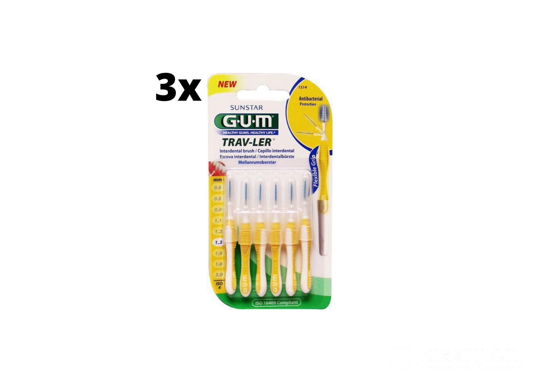 3x Gum Travler Ragers - 1.3mm Geel