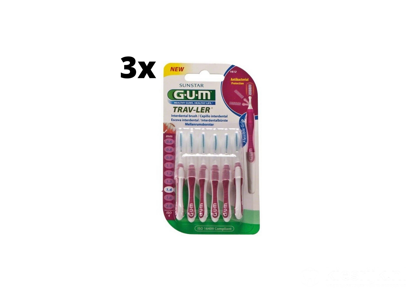 3x Gum Travler Ragers - 1.4mm Roze