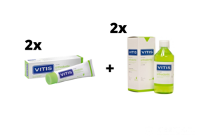 2x Vitis Orthodontic Mondspoelmiddel + 2x Vitis Orthodontic Tandpasta - Voordeelpakket