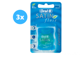 Oral-B Satin flosdraad - 3 x 25 m - Flosdraad - Voordeelverpakking
