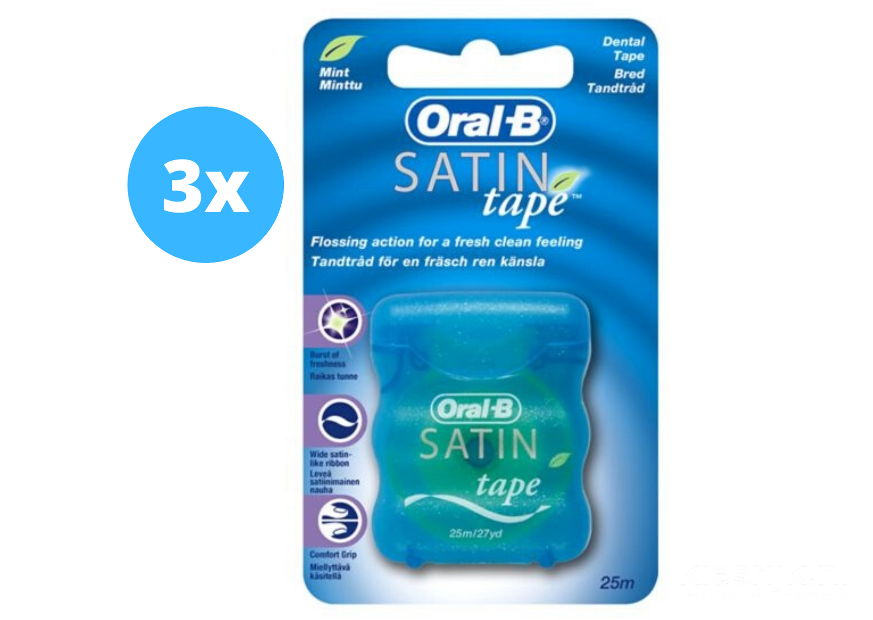 Oral-B Satin Tape - 3 x 25 m - Flosdraad - Voordeelverpakking