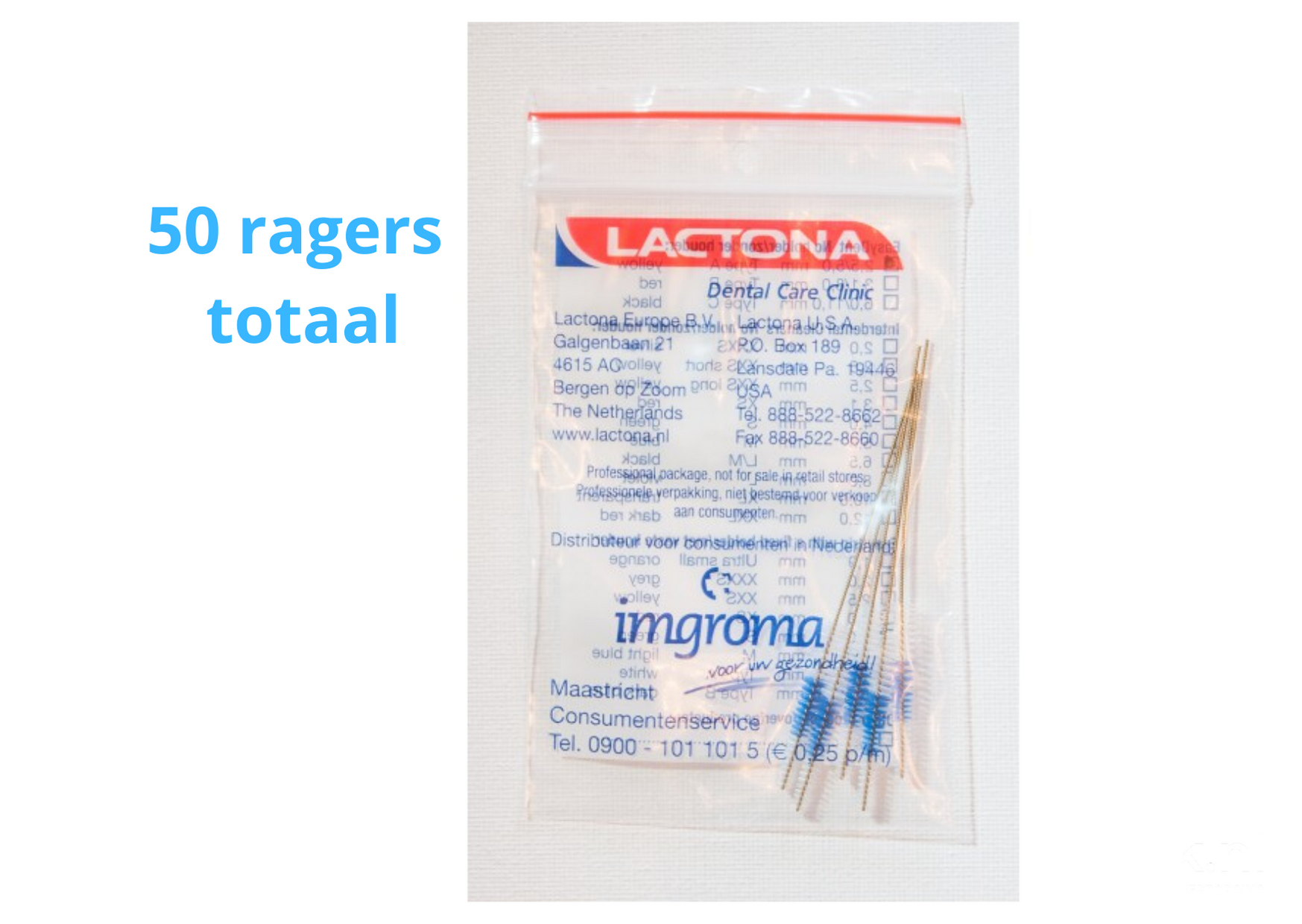 Lactona EasyDent Type A 2,5 - 5mm - Ragers - 10 gripzak x 5 stuks - Voordeelpakket