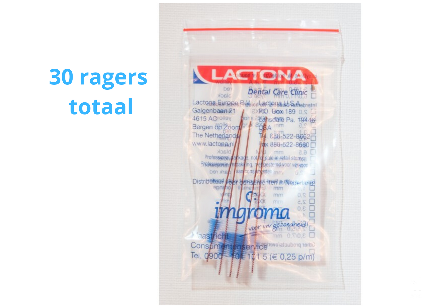 Lactona EasyDent Type B 3,1 - 8mm - Ragers - 6 gripzak x 5 stuks  - Voordeelpakket