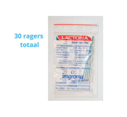 Lactona Lactona Interdentaal Ragers - Small 4mm - Groen - 6 gripzak x 5 stuks - Met gratis beschermhouder - Voordeelpakket