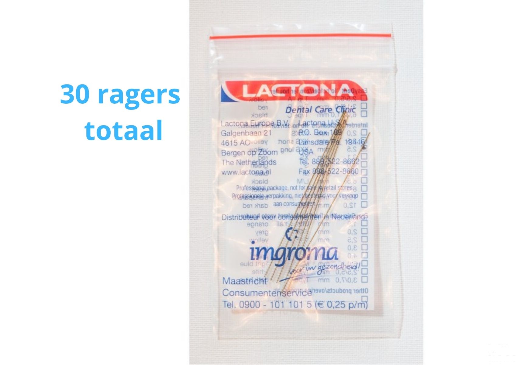 Lactona Interdentaal Ragers - XX-Small Long 2,5mm - Geel - 10 gripzak x 5 stuks - Voordeelpakket