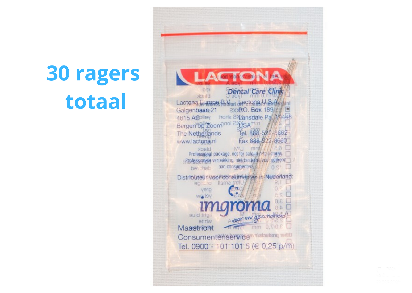 Lactona Interdentaal Ragers - XXX-Small 2mm - Zilver - 6 gripzak x 5 stuks - Voordeelpakket