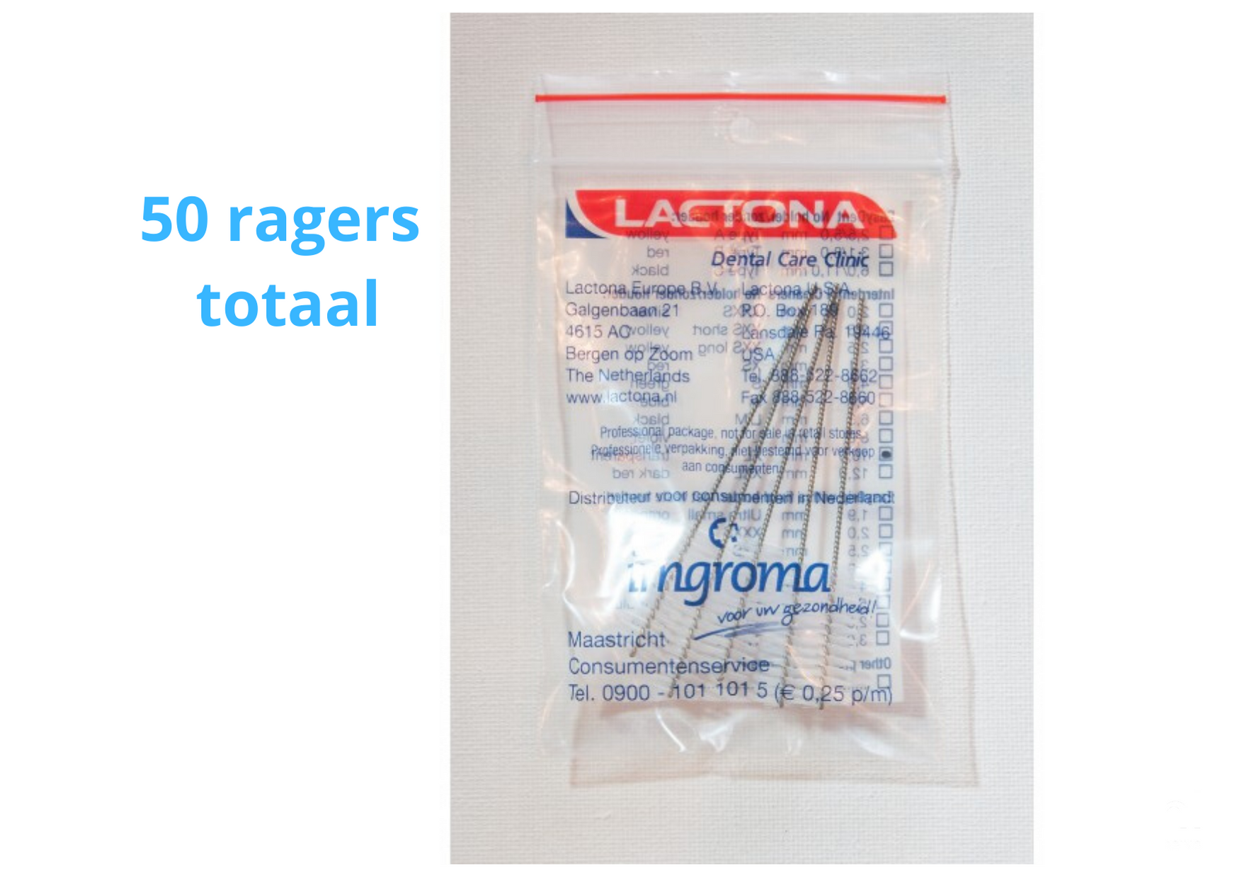 Lactona Interdentaal Ragers - X-Large 10mm - Transparant - 10 gripzak x 5 stuks - Voordeelpakket