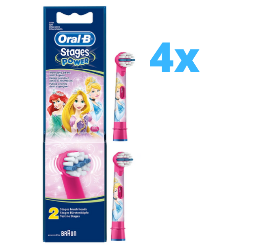 4x Oral-B Stages Power Kids Opzetborstels Princess - 2 stuks