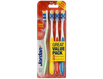 Jordan Total Clean Tandenborstel Soft - 4 stuks