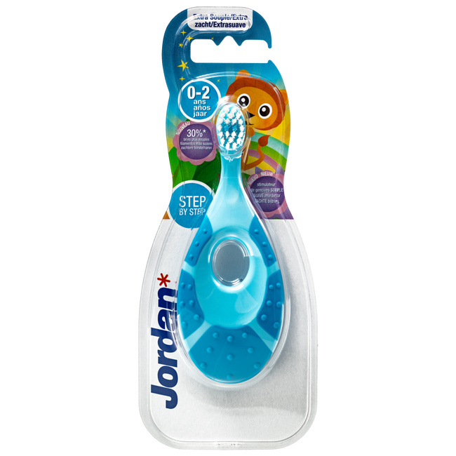 4x Jordan Tandenborstel Step By Step 0-2 jaar Blauw/Groen