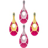 2x Jordan Tandenborstel Step By Step 0-2 jaar Geel/Roze