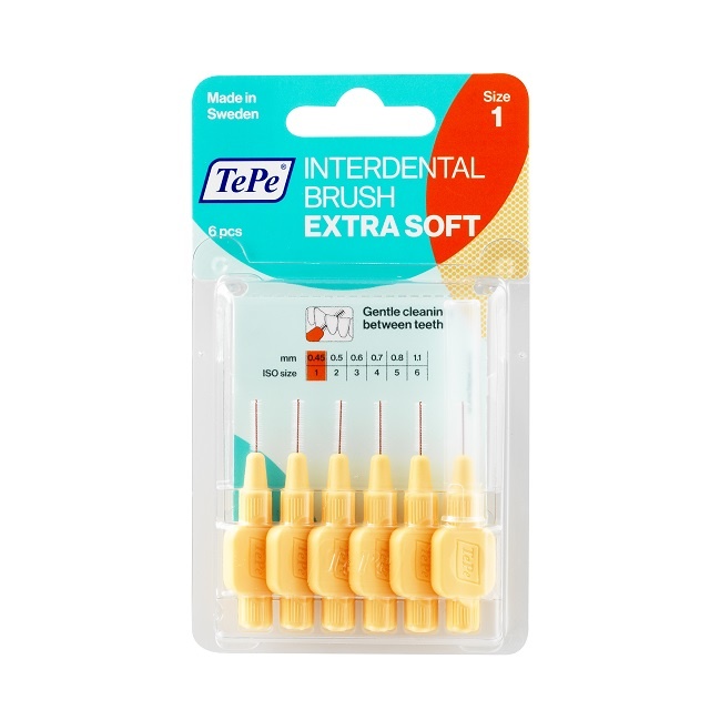 TePe Interdentale Ragers Extra Soft 0.45 mm Lichtoranje - 6 stuks
