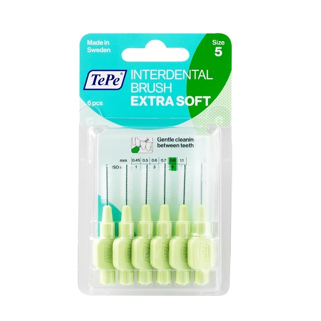 TePe Interdentale Ragers Extra Soft 0.8 mm Lichtgroen - 6 stuks