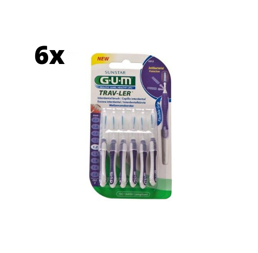 6x GUM Trav-Ler Ragers Paars 1.2mm blister à 4 stuks