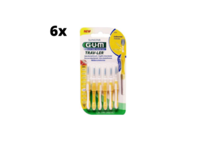 6x GUM Trav-Ler Ragers Geel 1.3mm blister à 4 stuks