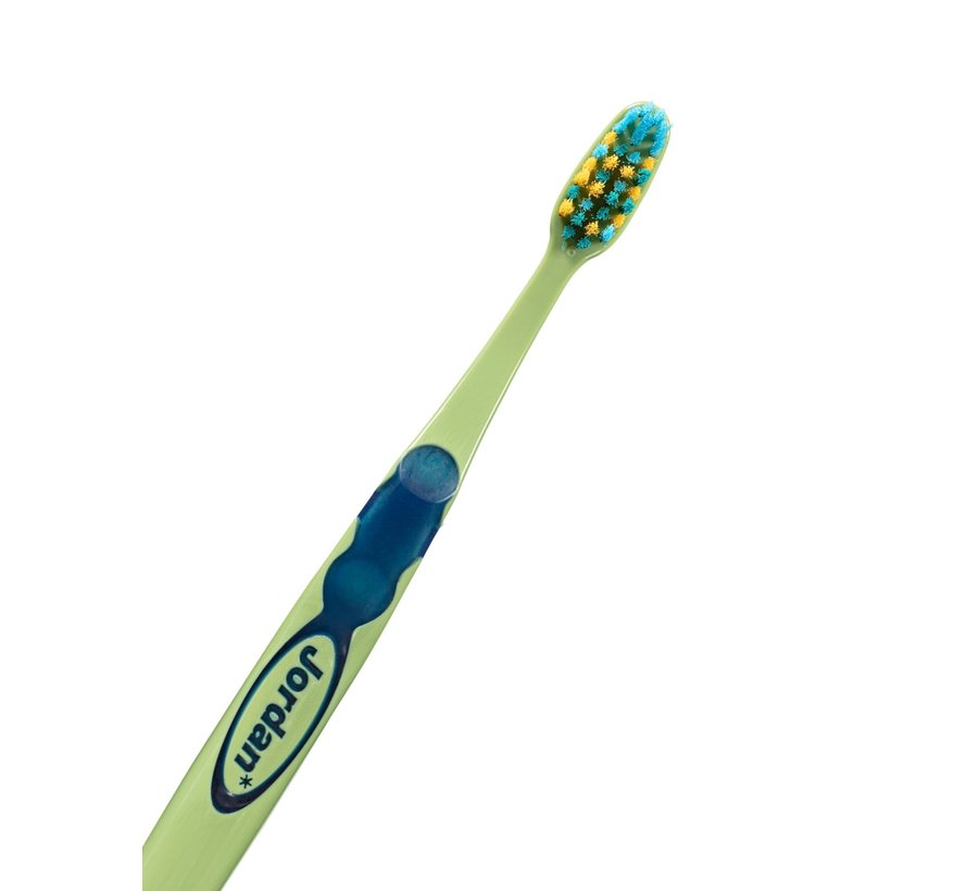 3x Jordan Hello Smile Tandenborstel (leeftijd 9+) - blauw/groen - Voordeelverpakking