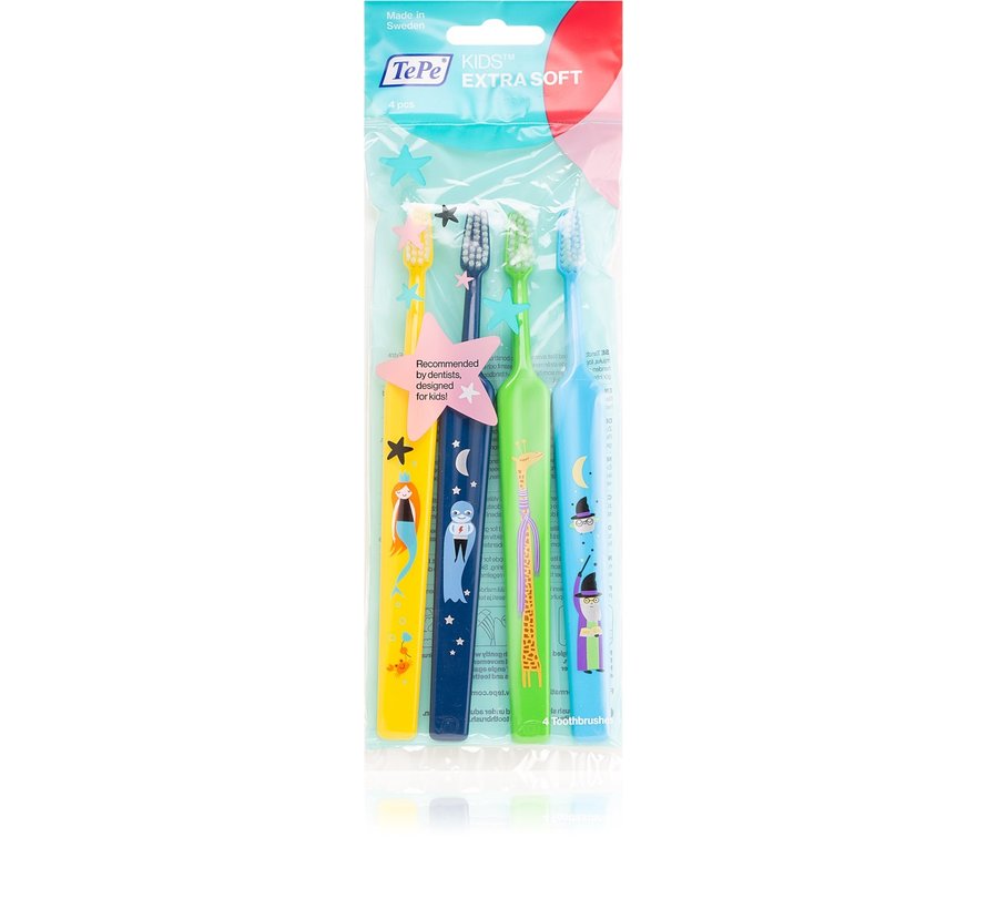 TePe Kids Extra Soft Tandenborstel - 4 stuks