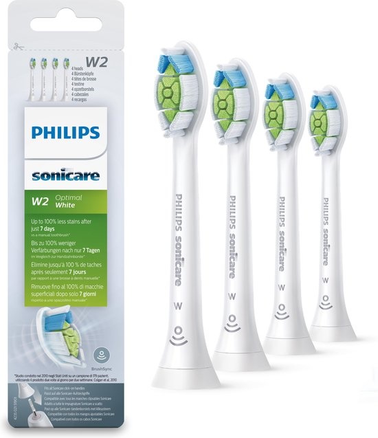 Philips Sonicare opzetstukjes W2 Optimal White HX6064/10 | 4 stuks