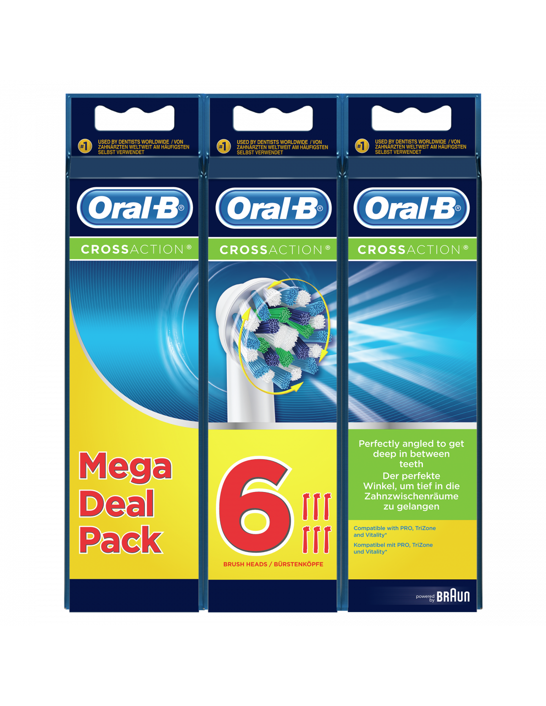 Oral-B Cross Action Opzetborstels - 6 stuks