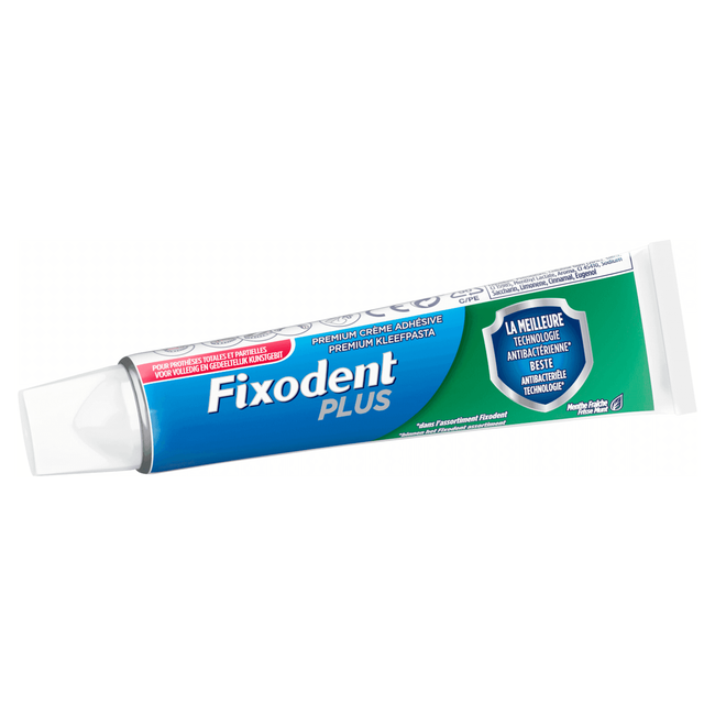 12x Fixodent Plus Duo Bescherming Antibacterieel - 40 gram