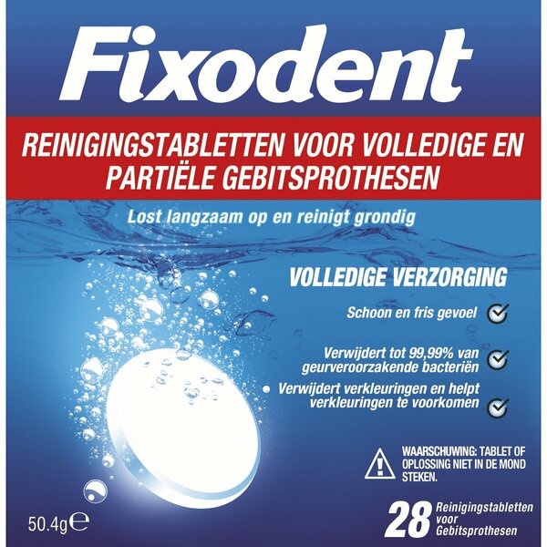 2x Fixodent Reinigingstabletten - Volledige Verzorging
