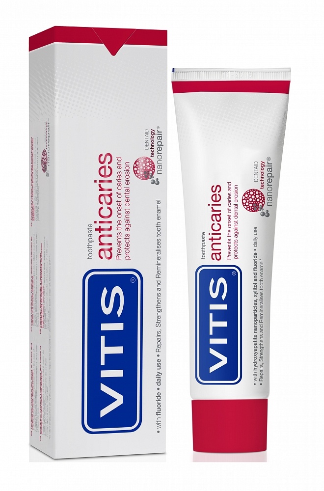 4x Vitis Anticaries Tandpasta 75 ml