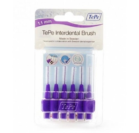 6x TePe Ragers 1,1 mm Paars blister à 6 stuks