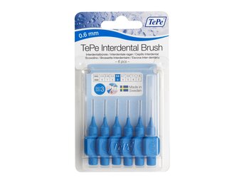 6x TePe Ragers 0,6 mm Blauw blister à 6 stuks