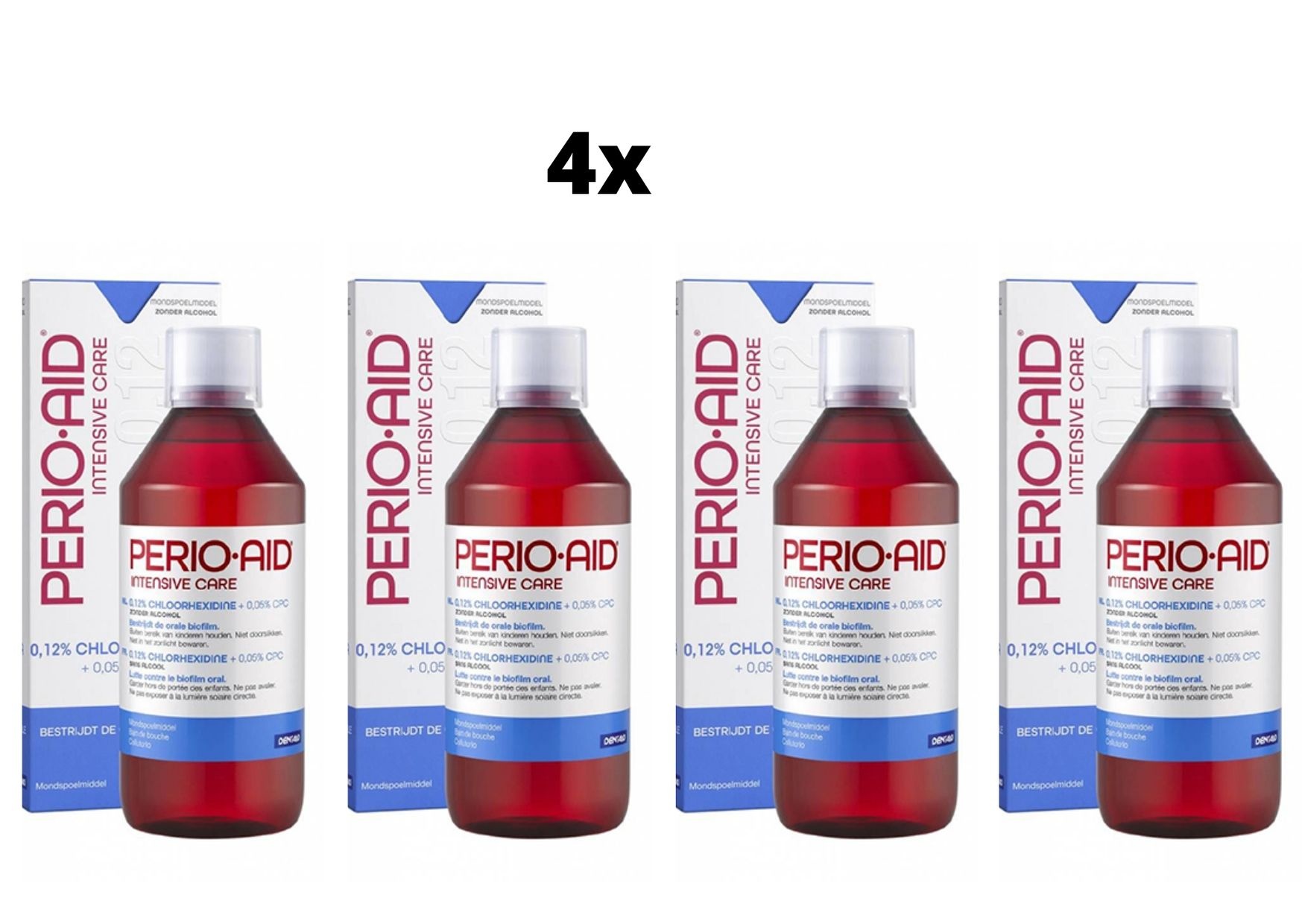 4x PerioAid Mondspoelmiddel 0,12% Intensive Care 500 ml