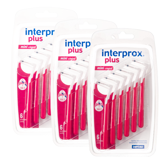 3x Interprox Plus Mini Conical 2-4 mm Rood blister à 6 ragers