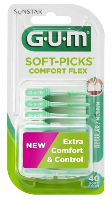 3x GUM Soft-Picks Comfort Flex Regular 40 stuks