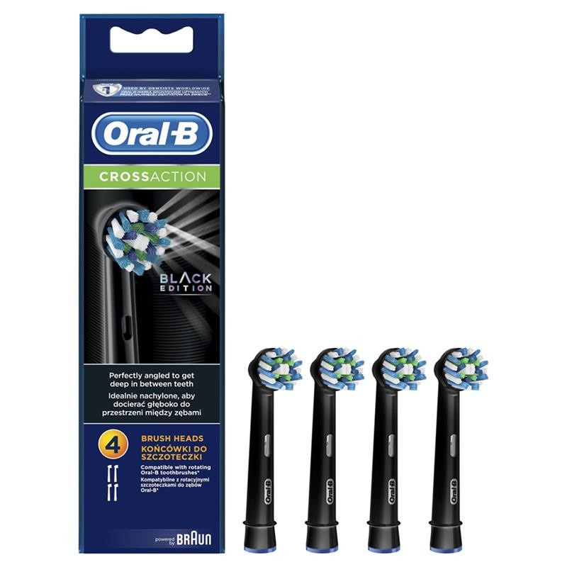 3x Oral-B Opzetborstels CrossAction Zwart 4 stuks