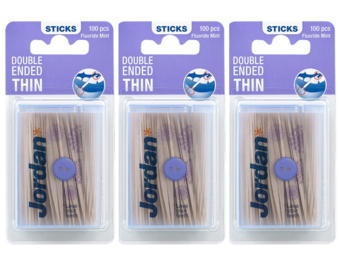 6x Jordan Tandenstokers Double Ended Thin 100 stuks